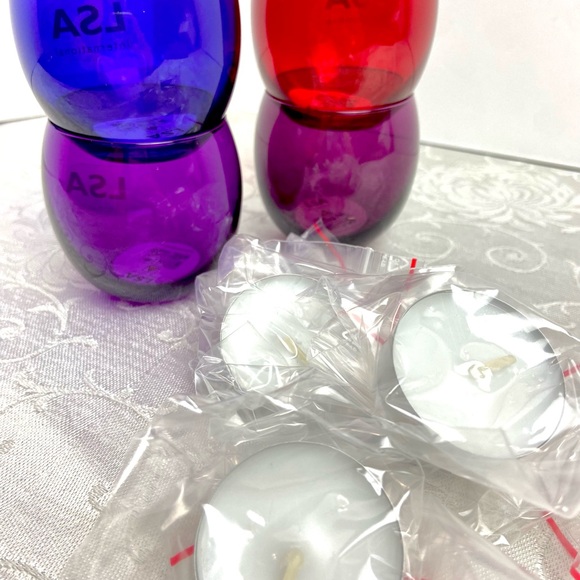 LSA International Colored Glass  Tealight Holders (4pcs.) - Picture 4 of 9